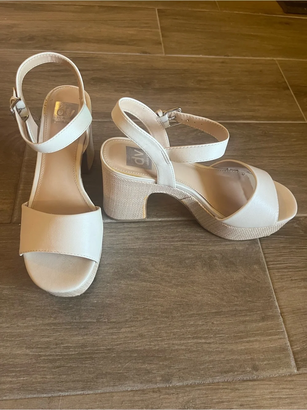 DV by Dolce Vita Cream Platform Ankle-Strap Sandals